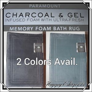 Paramount Charcoal & Gel Memory Foam Bath Rug Mat